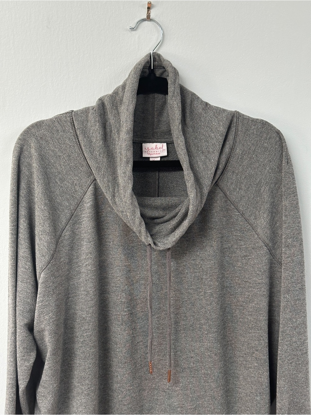 Isabel Maternity by Ingrid & Isabel Cowl Neck Tunic Sweatshirt XXL Gray - Picture 9 of 9